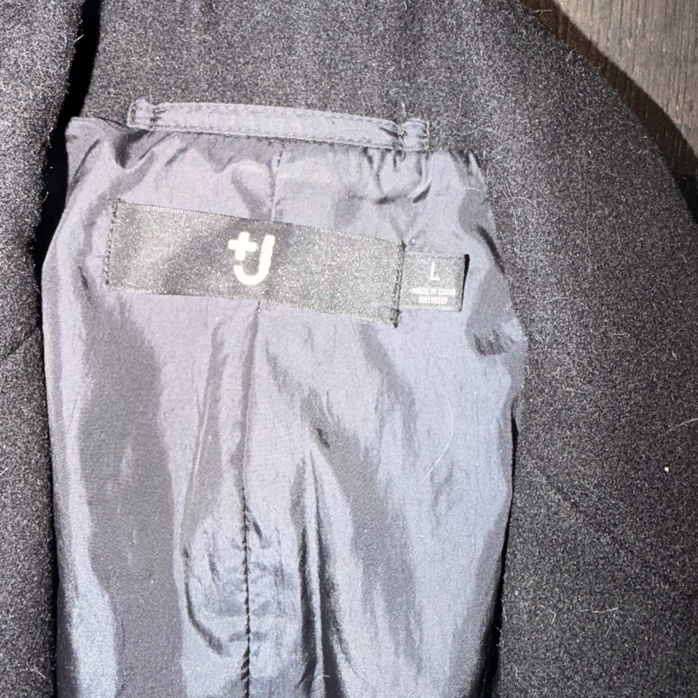 Uniqlo x Jil Sander Wool Coat L Black Single Breasted Minimalist Overcoat - Picture 5 of 8
